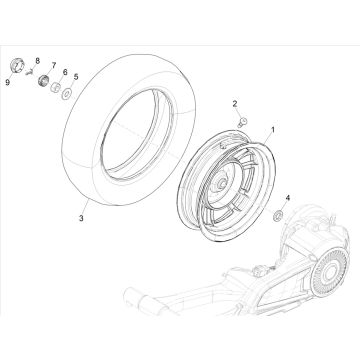 Vespa Elettrica 25/KMH SCH E5 2021 (EMEA) Hinterrad
