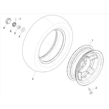 Piaggo Zip 4-Takt-Hinterrad (Euro5-Einspritzung IGET)