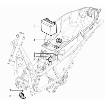 Batterie - Hupe - Starterrelais Piaggio Beverly 125 RST 4V Euro 3 2010-2015