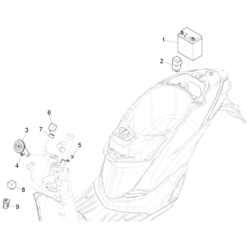 Fernschalter - Batterie - Claxon Piaggio Liberty 50 4-Takt