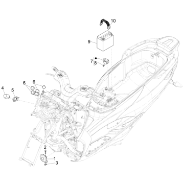 Fernschalter - Batterie - Claxon Piaggio MP3 350 Maxi Sport E4 ABS 2018-2020 (EMEA)