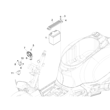 Fernschalter - Batterie - Hupe Vespa GTS 300 ie 2008-2016 (mit und ohne ABS)