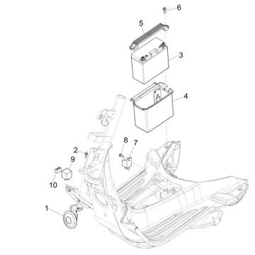 Fernschalter - Batterie - Hupe Vespa Sprint 125 4T 3V IE ABS