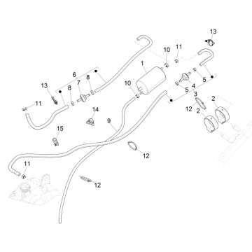 Verdunstungsschutzsystem Piaggio MP3 300 ie E4 LT BUSINESS - SPORT NOABS-ABS 2016 - 2018 (EMEA)