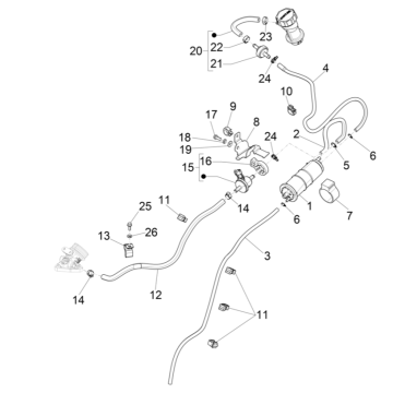 Anti-Perkolationssystem Vespa Sprint 50 4T IGET 3V AC Euro 5