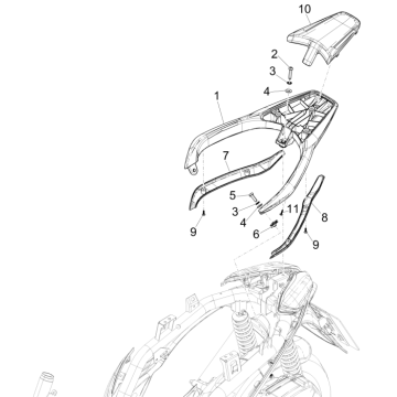 Piaggio Medley 150 4T IE ABS E4 2016-2020 (EMEA) hinterer Gepäckträger