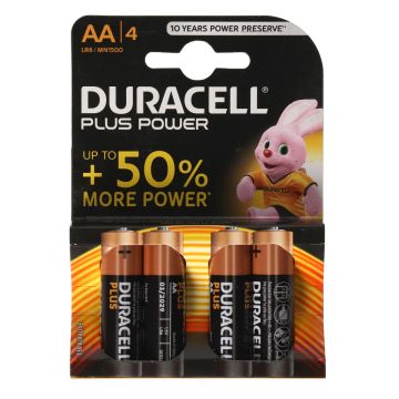 Batterie 1,5 Volt AA Duracell (4 Stück)