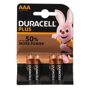 Batterie 1,5 Volt AAA Duracell (4 Stück)