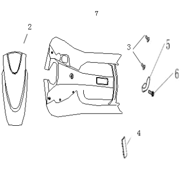 Beinschild - Vorderdeckel China Ape50 braun
