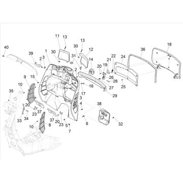 Beinschild Vespa GTS 300 HPE 4V ie ABS Euro 4 2019