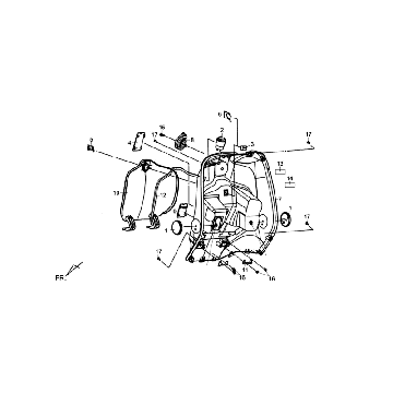 Gepolsterte innere Frontplatte Sym Fiddle III (BU-295S) blau