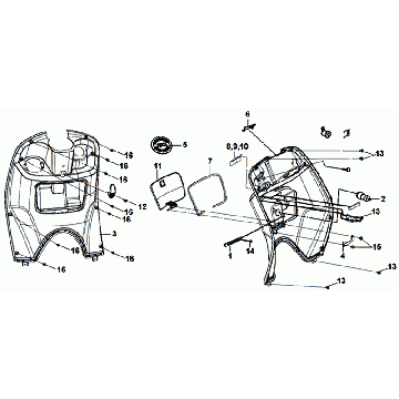 Polsterung innere Frontplatte Sym Mio 50I (BU-280S S-481S) Blue Gold