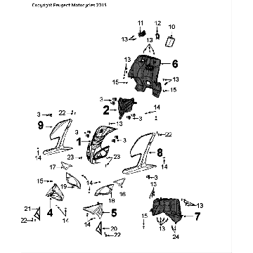 Polsterung Peugeot Speedfight 4 LC schwarz