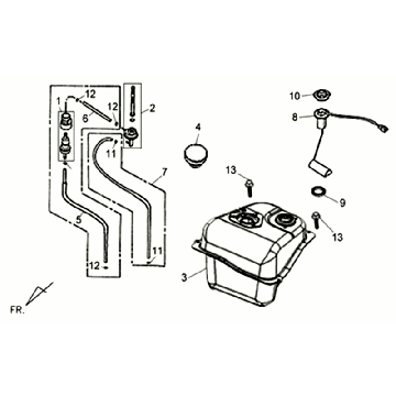 Powertank - Benzin Schwimmer Sym Allo GT (WH006 S882U) weiß/silber