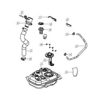 Benzintank AGILITY 16+ 4T 200i Matt Metallic Hellblau