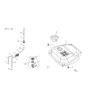 Benzintank - Tankgeber - Benzinhahn AGM Ape 50 4T AC Schwarz