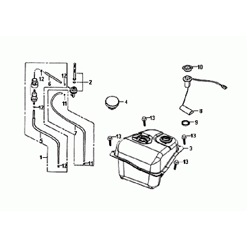 Benzintank - Tankgeber - Benzinhahn Sym Allo 50 4T AC Euro 4 Schwarz (BK-5560S)