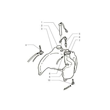Benzintank Beta Ark-K AC gelb-Silber 2-Takt