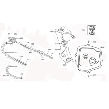 Benzintank Fosti Touring mattschwarz