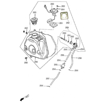 Benzintank - Tankgeber - Benzinhahn Iva Venti 50 4T AC Mattanthrazit