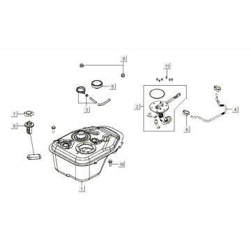 Benzintank - Tankgeber - Benzinhahn Kymco Like 200i 4T AC Weiß
