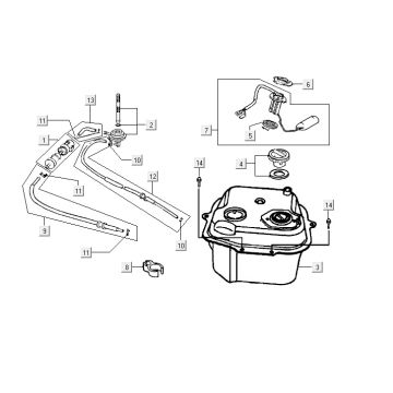 Kraftstofftank Kymco Vitality 4t Wechselstrom Anthrazit