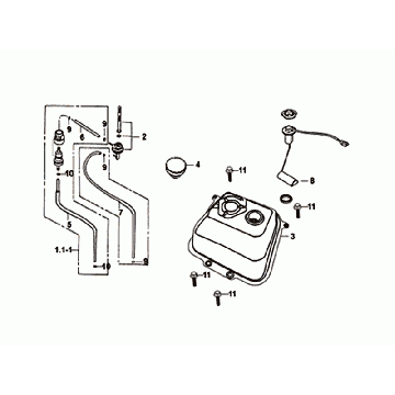 BENZINTANK - ZUGSTAUBSCHWIMMER Sym Orbit II Euro 4 Mattgrau