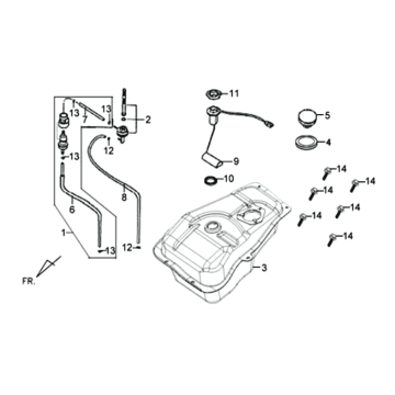 Sym XPRO 50 E4 Benzintank