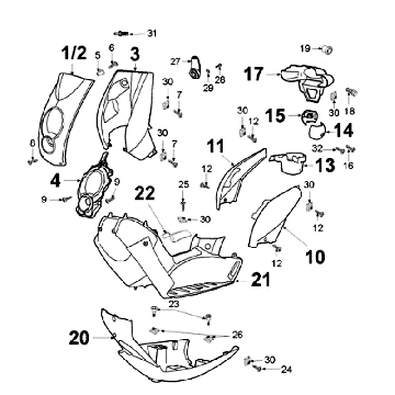 Überzug Peugeot Ludix 14 schwarz