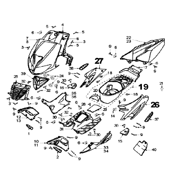 Überzug Peugeot Speedfight 2 AC Schwarz