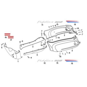 Beplating Sym Fiddle II Euro4 Antracite gray (GY-430C)