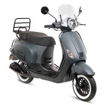 Sturzbügelset  4-teilig mit klappbarem Heckträger schwarz matt Modell China 10 Zoll LX/AGM VX/VX50S/Riva/Napoli/Benson/Touring/Toscana/Lux/VXL/RL/Azzuro/Rimini/Capri/RL/Vespelini/Lux /Star/ GTS/Delphi/Morino