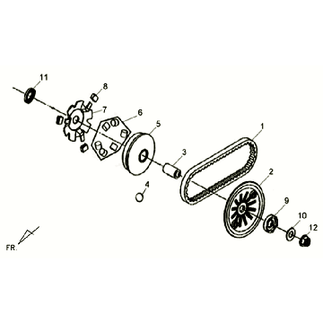 Flansch V String Sym Allo GT (WH006 S882U) Bewegungslicht weiß/silber