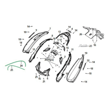 Karosserieabdeckung - Rücklicht Sym E-Fiddle White + Red ST (WH-8028P/RED ST)