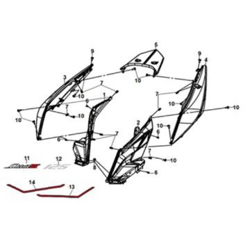 Body Cover Sym Orbit III 125i E5 White (WH-006)