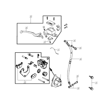 Hauptbremszylinder Kymco Super8 Street 50i E4 Matt Grau