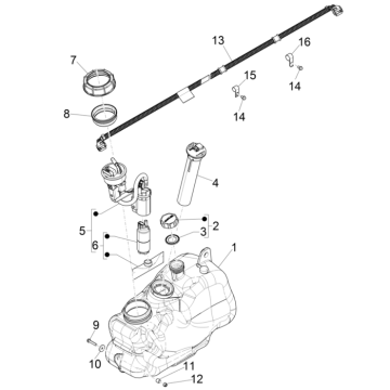 Kraftstofftank Piaggio MP3 350 Maxi Sport E4 ABS 2018-2020 (EMEA)