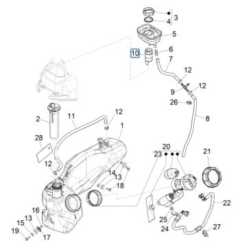 Piaggio Liberty 125 4-Takt 3V IE ABS-Kraftstofftank (IGET Euro 5)