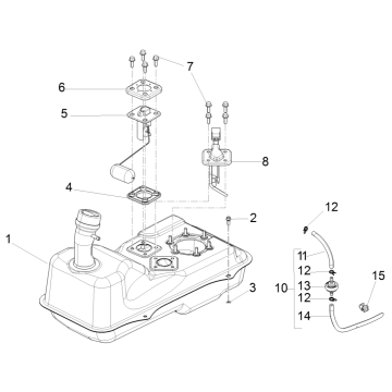 Piaggio Fly 125 4-Takt 3V IE E3 Kraftstofftank