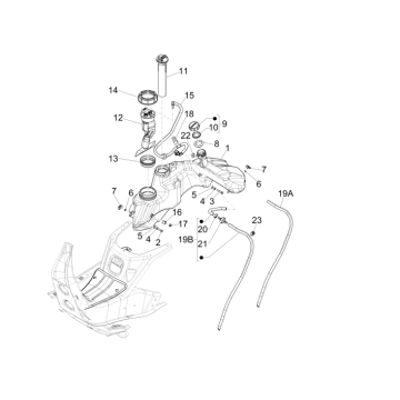 Kraftstofftank Vespa GTS 300 dh 2008-2016 (mit und ohne ABS)