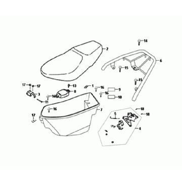 BUDDTSEAT - HELMBOX - TRÄGER Sym Orbit II Euro 4 Mattgrau