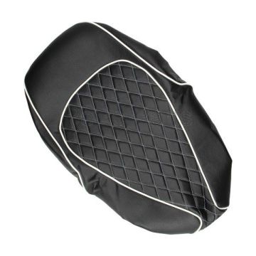 Buddydek China LX/AGM VX/Berini Napoli/Iva Lux Chesterfield schwarz mit weißer Paspelierung