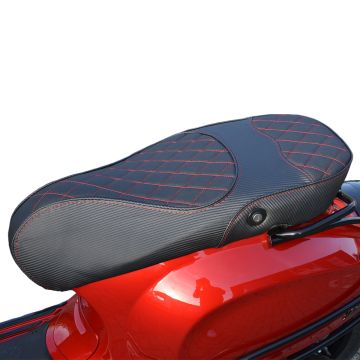 Buddy Bezug/Sattelbezug Vespa Sprint/Primavera Bentley Stich/rote Carbon-Naht