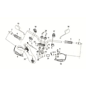 Cable - switch - handle lever Sym Crox 50 E5 WHITE (WH-8018P)