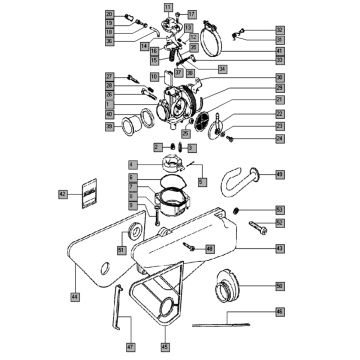 Carburateur - luchtfilter Tomos QUADRO E-START (25-45KMH) (K8-L0)