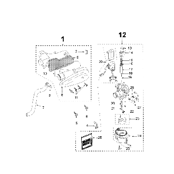 Vergaser - Luftfilter Iek Peugeot Citystar 50 Schwarz