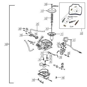 Keihin 16mm 4-Takt-Vergaser-Onderdelen-carburateur-Keihin-24mm-4-takt