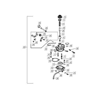 Vergaser Kymco Maxxer 90 Schwarz