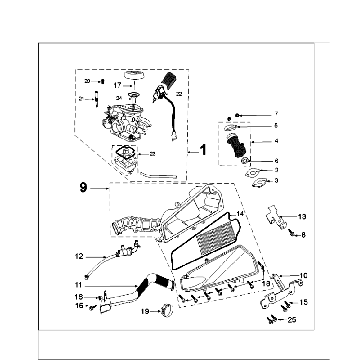 Vergaser Peugeot Speedfight 4 4-Takt Blau/Schwarz
