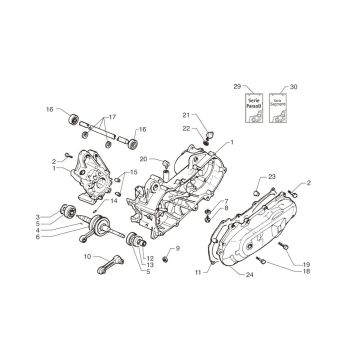 Kurbelgehäuse Beta Ark-K LC RS rot 2006 2-Takt